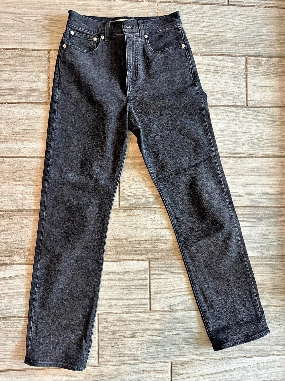 Madewell High Rise 90s Straight Jean Black Straight Leg Jeans